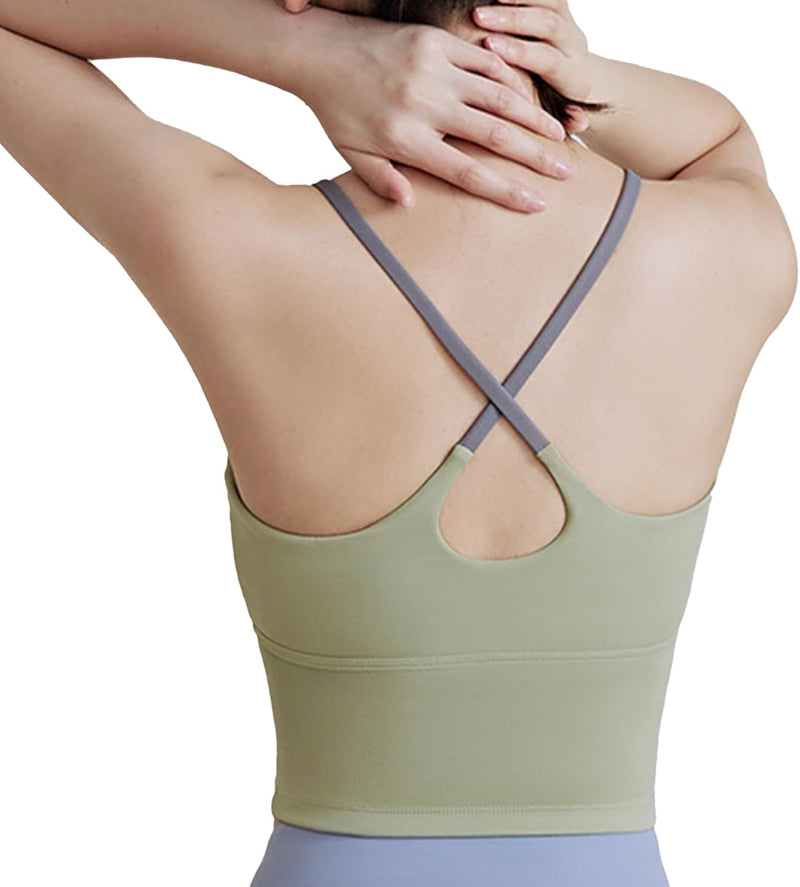 Dress Cici Strappy Longline Bra, Sports Crop Top, Yoga Bra