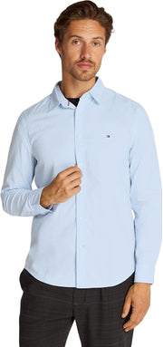 mens FLEX POPLIN KENT COLLAR SF SHIRT L/S Shirt - Sweet Blue