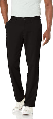 mens Classic Fit Flat Front Stretch Solid Chino "deck" Pant Business Casual Pants - True Black