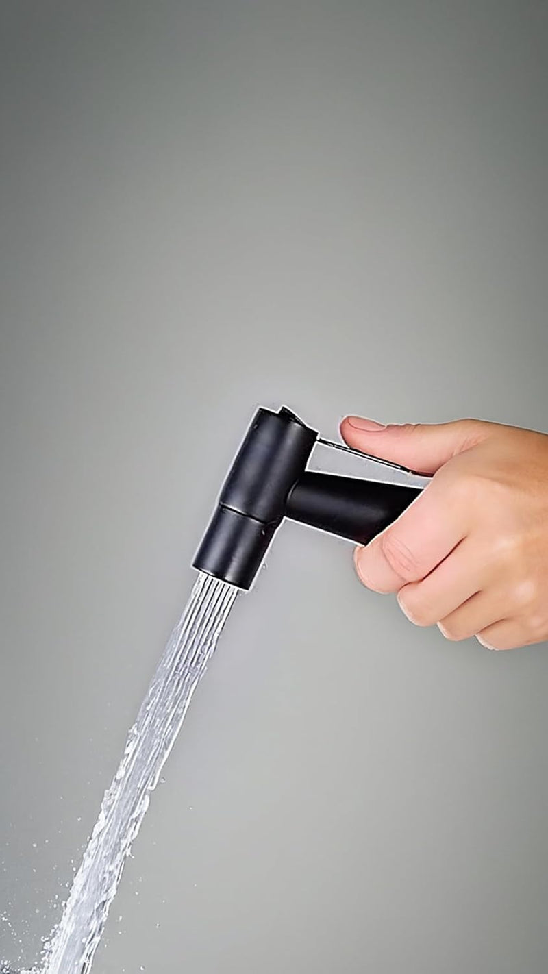 Sweet seven Stainless Steel Bidet Sprayer Kit - 1/2NPT Handheld Shower Head Toilet Attachment for Pet Bath, Personal Hygiene, Bathroom - Easy Install (Matte Black)