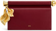 Women's Holly Metal Pendant Embellished Clutch - Claret