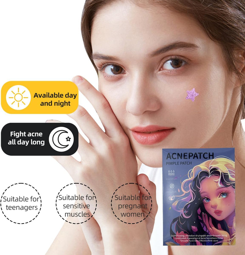 Vavilente Star Pimple Patches For Face,Cute Hydrocolloid Acne Patches,Mighty Patch,Fun Zit Stars Cover,Tea Tree Oil Pimple Stickers(200 Count)