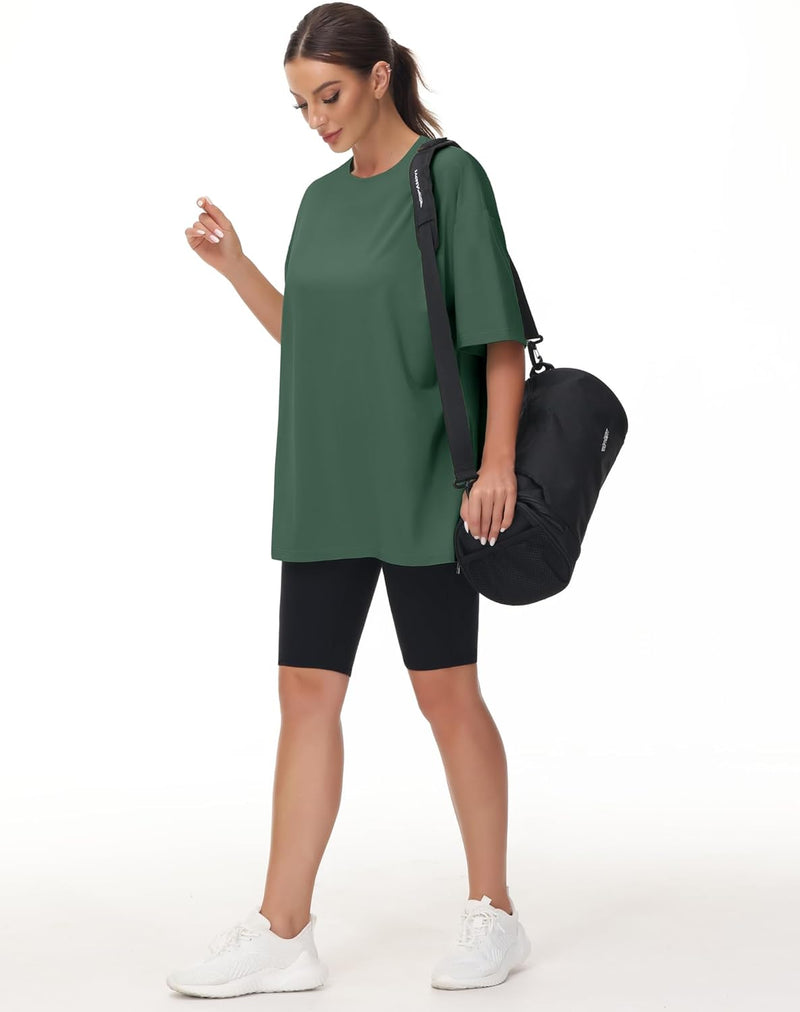 THE GYM PEOPLE Women's Casual Oversized T-Shirts Summer Crewneck Short Sleeve Workout Basic Tee Tops