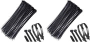 Cable Ties 100 Black Self-Locking 300MM x 4.8MM Nylon Cable Organizers - 12" inch (Pack of 2)