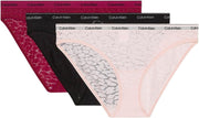 womens Bikini 3pk 000qd5069e Underwear Bottoms Multi - BEET RED/BLACK/EGGSHELL PINK