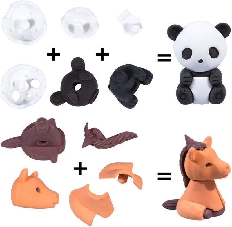 30 Pcs Animal Erasers Desk Pets for Kids Pencil Bulk Puzzle Erasers Toys Gifts for Classroom Prizes,Game Reward,Treasure Box,Easter Egg Fillers,Goodie Bag Stuffers,Party Favors