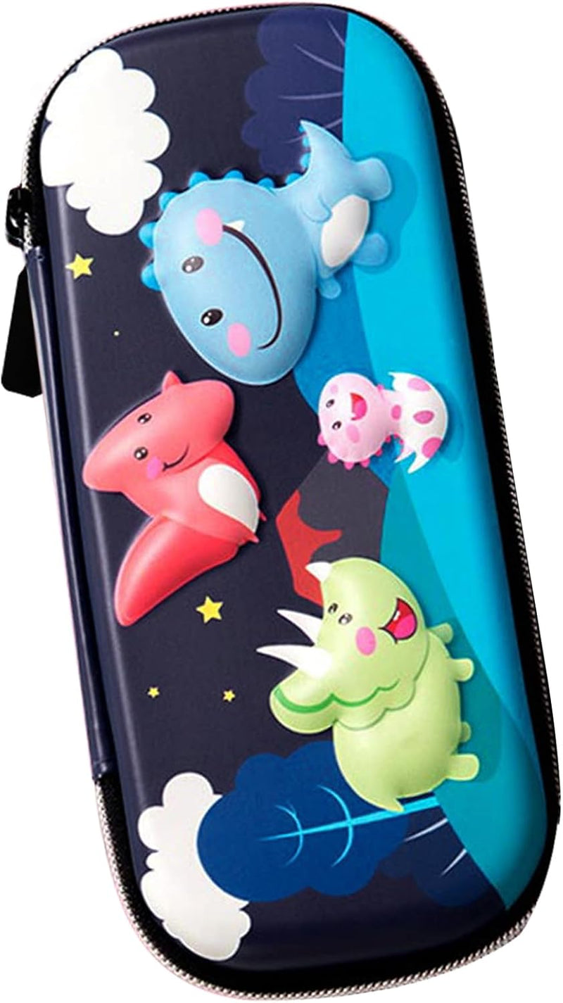 MCWTH Pencil Case for Kids Boys 3D Astronaut Large Capacity Waterproof Pencil Box with Compartments Cute Pen Pouch for Kindergarten and School (Black) - Dinosaur Blue