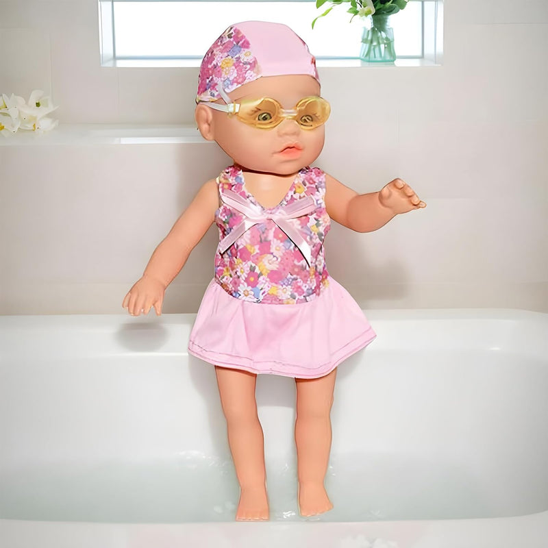 Bath Swimming Doll Toy, Baby Doll for Bathtub, Waterproof Bathtub Pool Floats, Battery-Powered Bathtub Toy Floating Swimming Figure for Beach Pool Outdoor Indoor