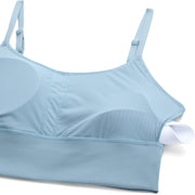 CRZ YOGA Women's V Back Longline Sports Bra with Adjustable Straps Wireless Workout Padded Yoga Bra Cropped Tank Tops