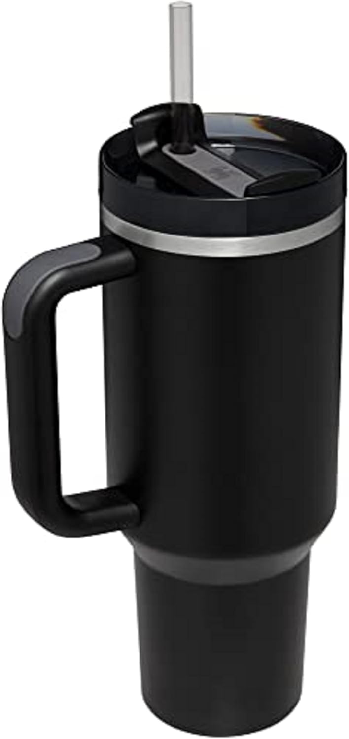 Stanley Quencher H2.0 FlowState Stainless Steel Vacuum Insulated Tumbler with Lid and Straw for Water, Iced Tea or Coffee, Smoothie and More, Charcoal, 20 oz