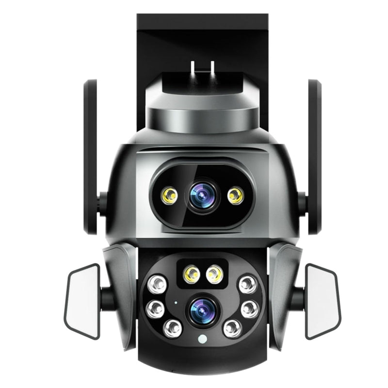 Doeek 4K Security Camera Outdoor Dual Lens, 350° Pan/Tilt View, Smart Motion Tracking, Full Color Night Vision, 2-Way Audio, IP66 Weatherproof, Secure SD/Cloud Storage, Versatile for Home Safety