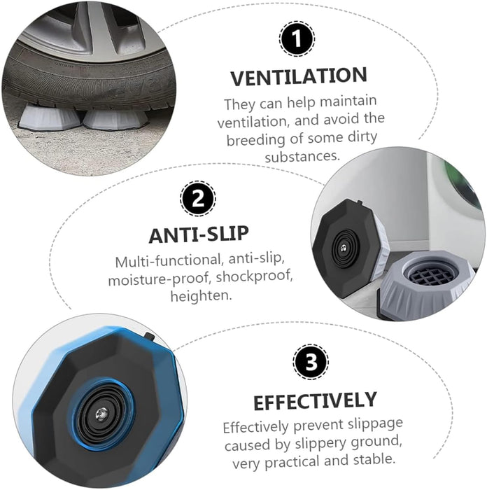 Joyzzz Anti Vibration Pads for Washing Machine, 4PCS Heavy Duty Rubber Shock Absorber Pads, Noise Cancelling Washer Dryer Support, Universal Anti Walk Pads for Most Washing Machines and Dryers