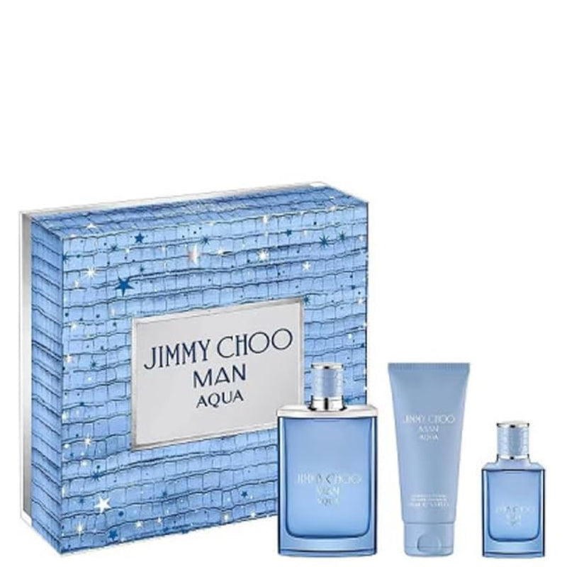 Jimmy Choo Man Aqua For Men Set Edt 100Ml + Edt 7.5Ml + Sg 100Ml (New Pack) Transparent/Combination