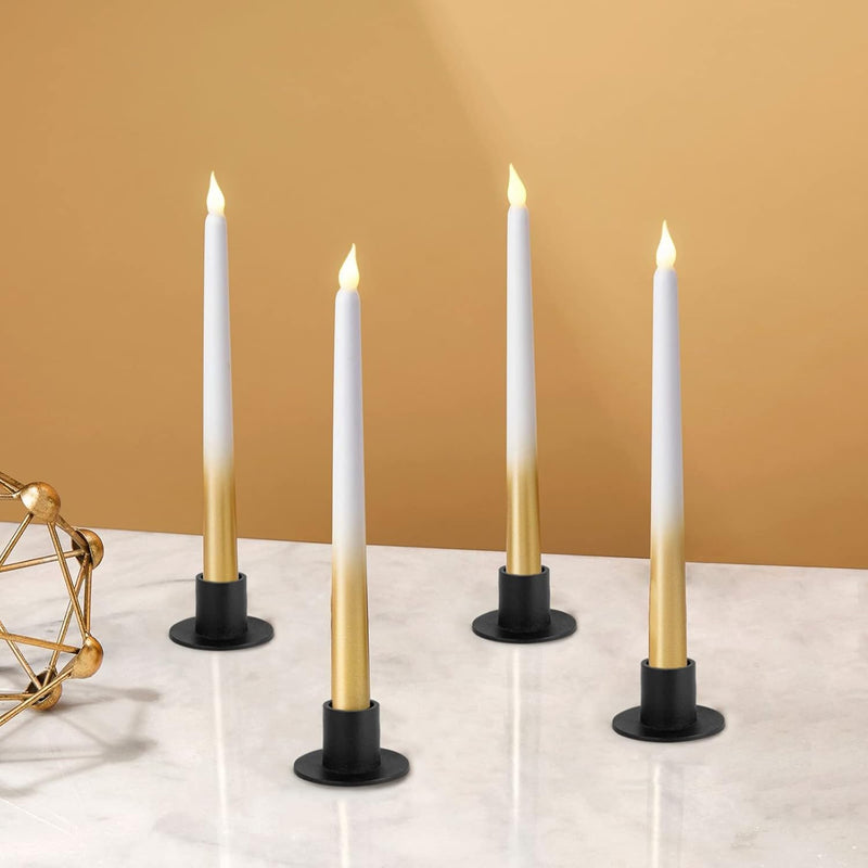 NALACAL Candle Holders Black Retro Candlestick Holder Farmhouse Decor for Home Wedding Party Anniversary Housewarming Gifts for Women Men (4 Pcs)