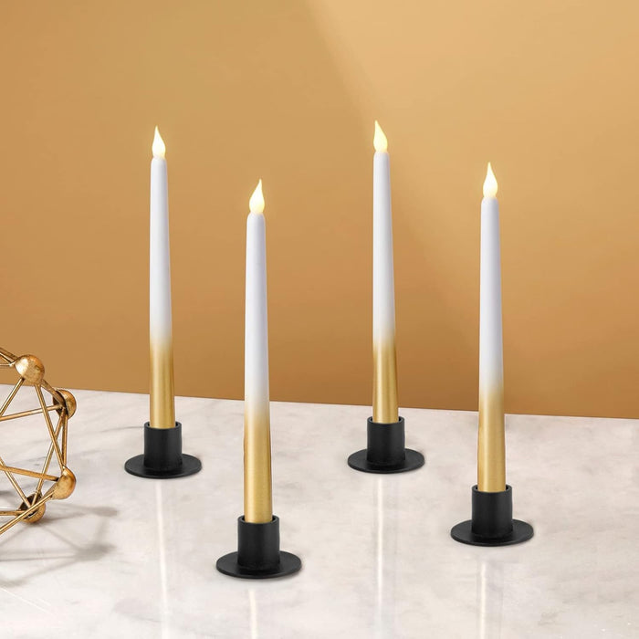 NALACAL Candle Holders Black Retro Candlestick Holder Farmhouse Decor for Home Wedding Party Anniversary Housewarming Gifts for Women Men (4 Pcs)