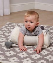 Mamas & Papas Tummy Time Roll, Interactive Soft Baby Pillow with Integrated Rattle, Wish Upon A Cloud