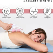 LIFE HACKS Manual Cellulite Massager Roller for Legs, Thighs & Arms Detachable Handheld Body Massage Tool for Lymphatic Drainage, Skin Firming & Smoother Appearance