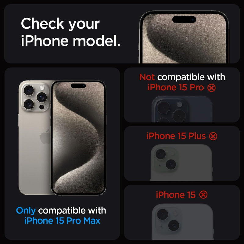 Apple iPhone 15 Pro Max Glass Screen Protector Easy Installation Glas.tR EZ Fit Full Cover Black (2 Pieces) - AGL06873 - Clear