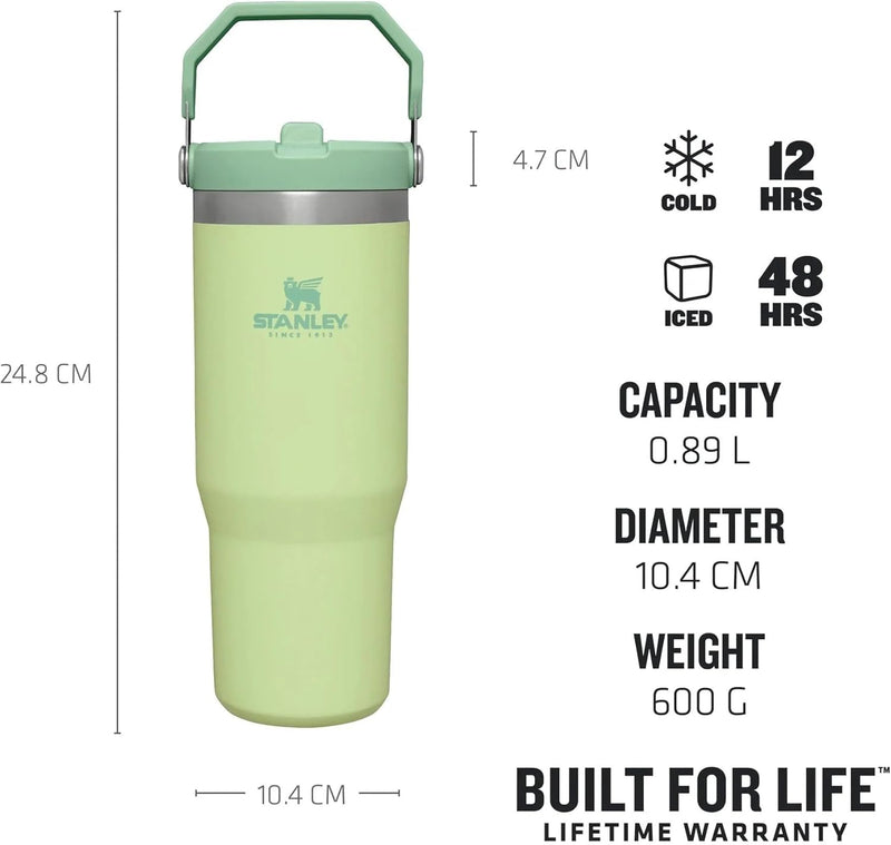 Stanley IceFlow Stainless Steel Tumbler with Straw - Vacuum Insulated Water Bottle for Home, Office or Car - Reusable Cup with Straw Leakproof Flip - Cold for 12 Hours or Iced for 2 Days
