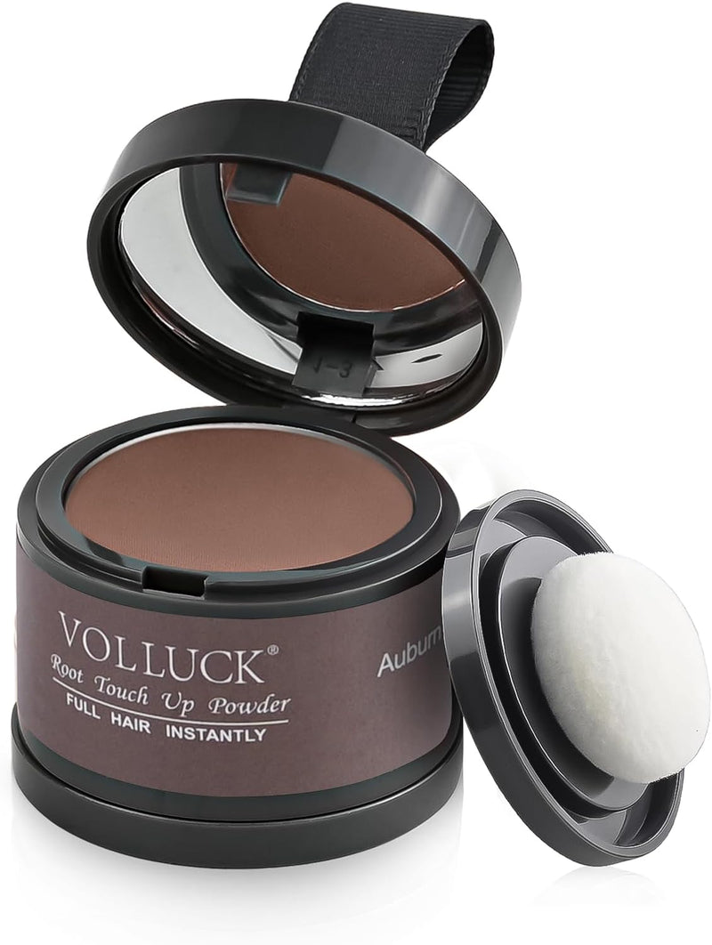 Root Touch Up Hair Powder Root Cover Up Hairline Shadow Powder Stick, Root Touch Up Dark Brown for Thinning Hair for Women and Men, Bald Spots, Eyebrows, Beard Line, Dark-Brown, Pack Of 1 - Auburn 3.97 g (Pack of 1)