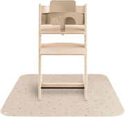 Baby Splat Mat 42.5x42.5 Inch (Olive Check) Water Resistant for Under High Chair and Infant Play - Rainbows