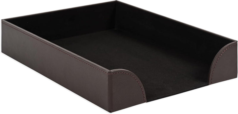 FIS Executive Desk Set with Italian PU Materials, Set of 6 Pieces Desk Set Organizer, Dark Brown Color, Pack in Gift Box-FSDS181DBR