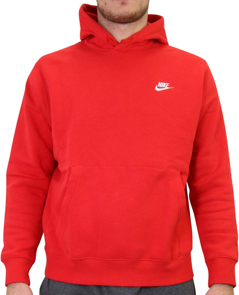 Men's Sportswear Club Fleece Hooded Sweatshirt - S UNIVERSITY RED/UNIVERSITY RED/WHITE