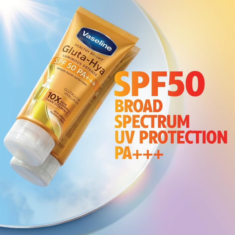 Gluta Hya - Antioxidant SPF 50 PA+++ Sunscreen for Face & Body Glutathione & Hyaluronic Acid infused Sunscreen 175 ML