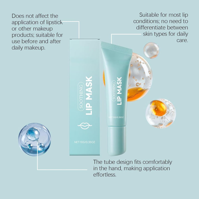Soothing Prep Lip Mask, Peel Off Lip Care Gel with Cooling Feel, Lightweight Overnight Mask, Lasting Moisture and Deep Nourishment, Lip Care, Light and Non Stick