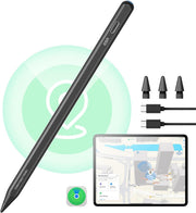 Geo Digital iPad Pencil Findmy Compatible with Apple iPad 2018-2025,with Easy Shortcuts for Apple iPad A16/10/9/8 & Air 13/11 & Pro 12.9/13/11 & Mini 7/6/5,White(No Wireless Charging) - Black