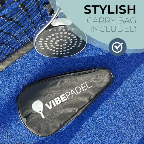 VIBEPADEL Flare Padel Racket Intermediate Beginner for Control, Forgiveness and Versatility | Padel Rackets for Adults with Carbon Frame and VIBE EVA C-CORE | Paddle Tennis Racket