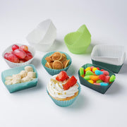 Silicone Cupcake Liners, 36 Pack Reusable Baking Muffin Cups, Nonstick 3 Shapes Pastry Cake Molds Bento Lunch Box Dividers