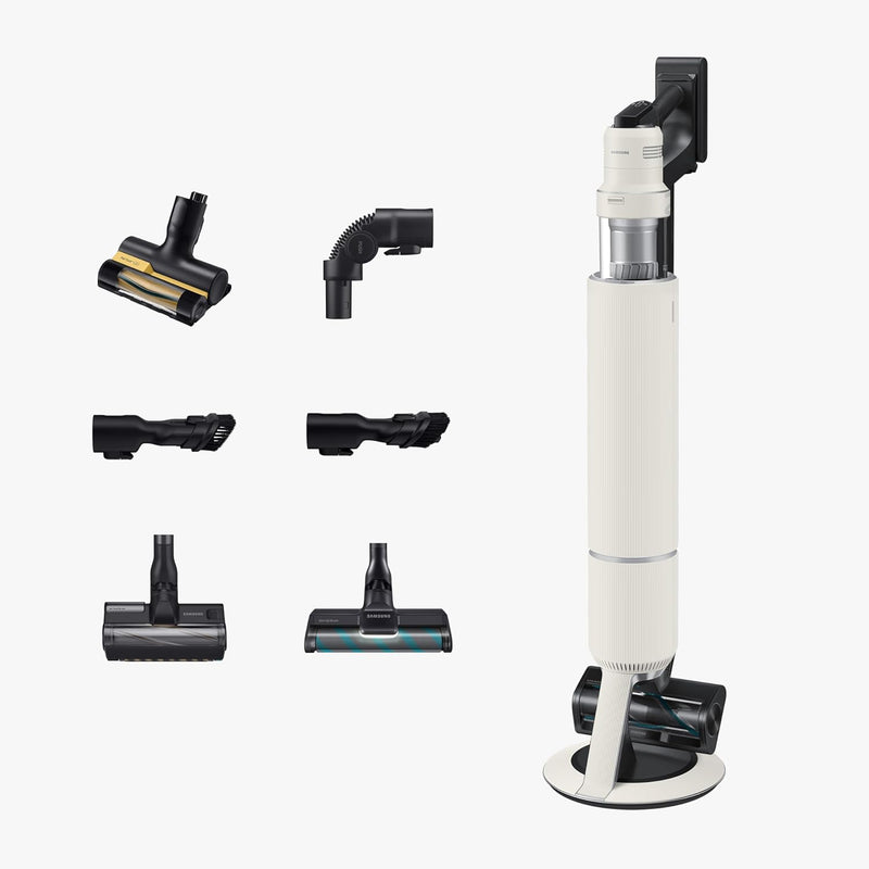 Samsung Bespoke Jet Cordless Stick Vacuum Cleaner, 100 Minute Run Time, 280W Suction Power, AI Cleaning Mode, All-in-one Clean Station, Smart Wi-Fi, Black Chrometal, VS28C9764QG/SG (UAE version)