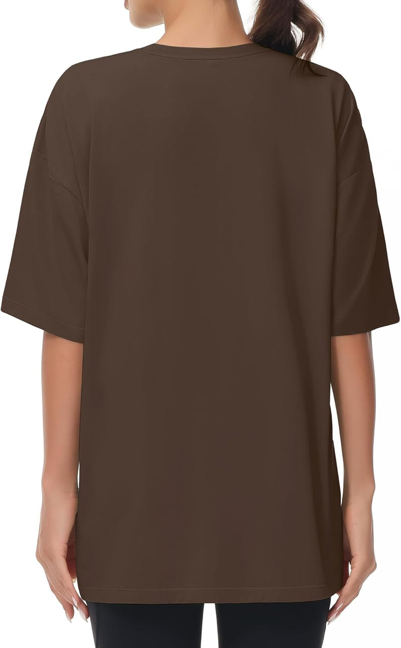 THE GYM PEOPLE Women's Casual Oversized T-Shirts Summer Crewneck Short Sleeve Workout Basic Tee Tops