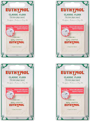 Euthymol Pink Dental Floss 50m x 2, Vegan Wax Coating, Mint Flavor, Wide Dental Floss for Braces, Bridges & Implants, Whitening & Stain Prevention, Efficient Plaque Remover, Easy to use - 1 count (Pack of 4)