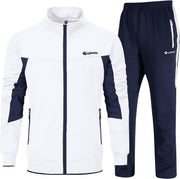 mens Full Zip Full Zip - 2-white + Blue