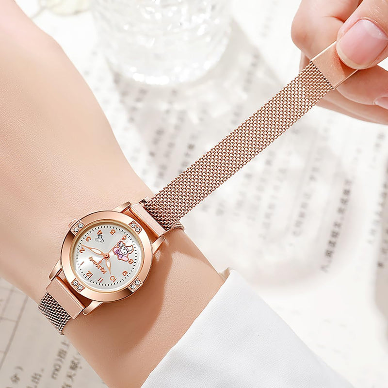 YWhalep 2 Packs Kids Watches for Girls, Toddler Watches Cute Cartoon Children Wrist Watch Easy Read Time Teacher Waterproof Watch