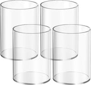 Mototo 2 Pieces Clear Acrylic Pen Holder Acrylic Pencil Cup Clear Makeup Bush Holder Acrylic Desktop Stationery Organizer for Office School Home Desk Accessories (2 Pack, Square) - 4 Pack Round
