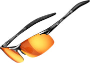 ATTCL Mens Polarized Sunglasses for Men Sunglasses (pack of 1) - 8177-BLACK-RED(mirrored)