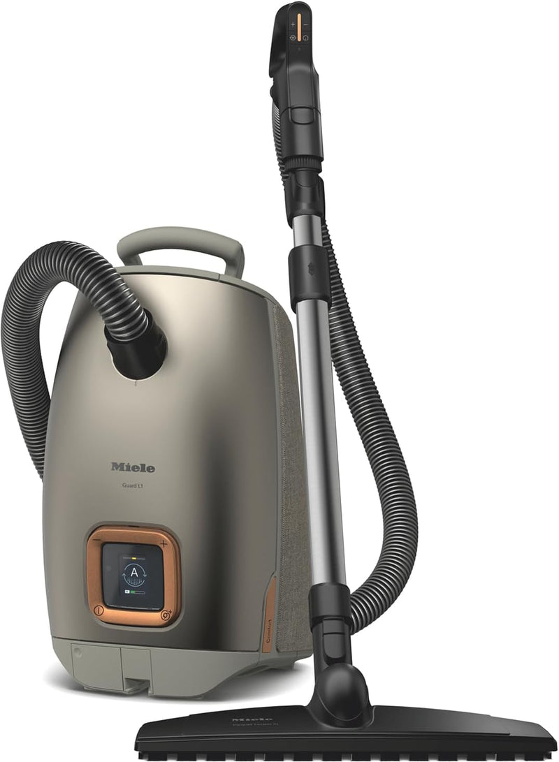 Miele Guard S1 Bagged Cylinder Vacuum Cleaner with FiberTeQ Universal Floorhead, Lightweight & Compact, in Obsidian Black/Space Grey(Amazon Exclusive) - Titanium PF