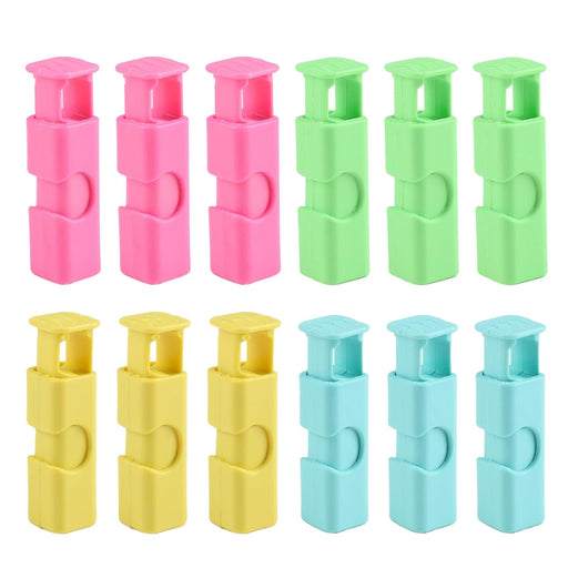 12pcs Food Bags Squeeze Clips, Push-To-Slip Non-Slip Food Bag Clips, Reusableeasy to Squeeze and Lock Spring Seal Bag Clips for Food Storage Suitable for Dried Fruit Food Sandwich Bread Storage
