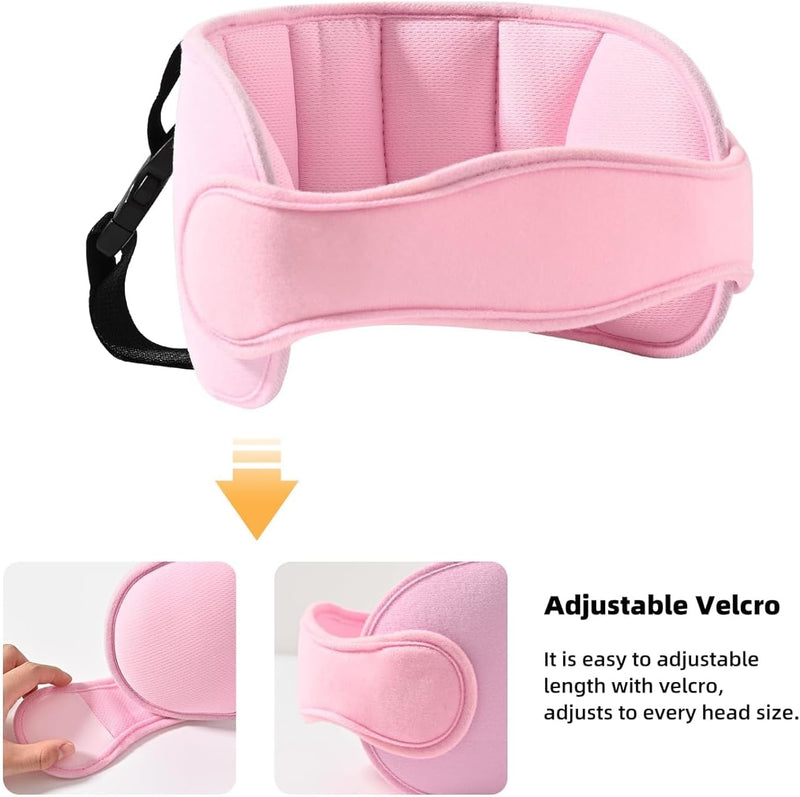 Azonee Child Car Head Support, Sleep Aid Belt, Adjustable Headrest for Child Safety Seat, Adjustable Cotton Car Seat Headrest for Baby Kids Toddler, Head Protector Strap and Neck Support Band (grey)