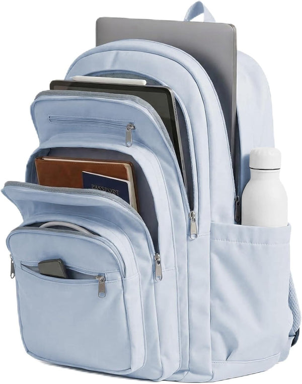 WEPOET Backpack Women Men School Backpack Large with Many Compartments Waterproof Backpack Lightweight for School Backpack Teenager Daypacks Backpack for Boys Girls, A4 blue, Rucksack Backpacks