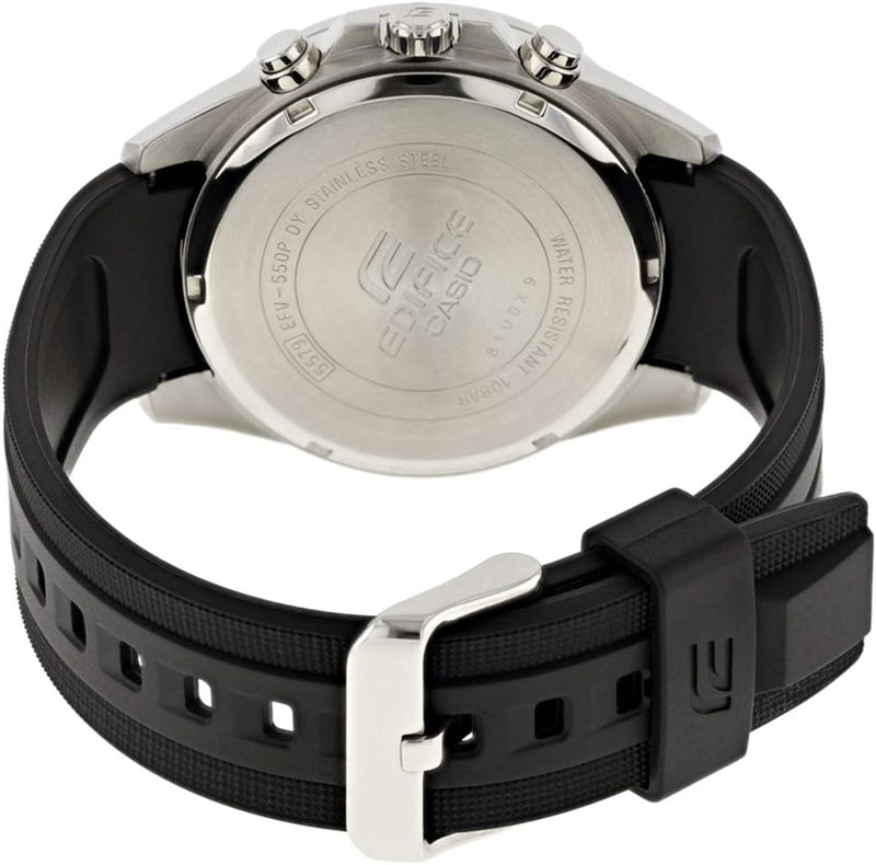 Edifice EFV-550P-1AVUEF Men's Solid Stainless Steel Case and Resin Strap Watch Strap