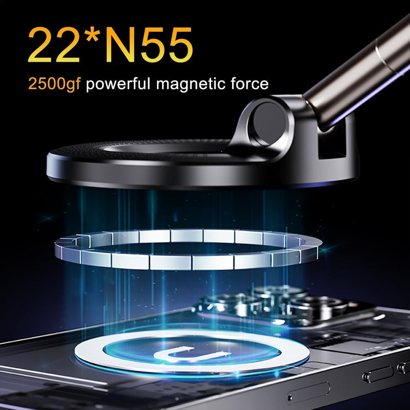 Limos 360 Vacuum Magnetic Car Phone Holder Suction Cup Mount for Windshield Dashboard Hands-Free Adjustable Stand Compatible with Magsafe Smartphones GPS Navigation Strong Suction Mount
