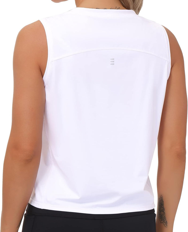 THE GYM PEOPLE Ice Silk Workout Tops for Women Quick Dry Muscle Gym Running Shirts Sleeveles
