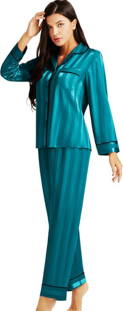 womens Dmz0017 Pajama Set (pack of 2) - Green Striped