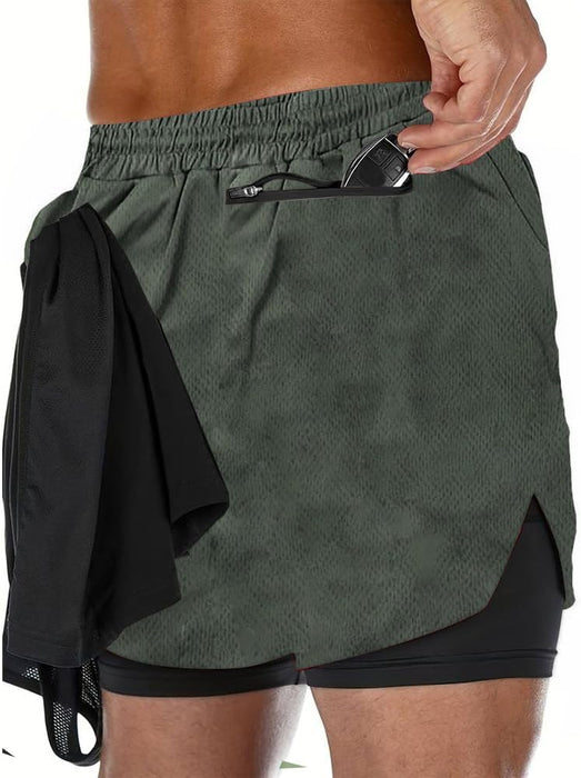 VITION Gym Shorts for Men, Men's Activewear Running Shorts,Drawstring Gym Shorts Men, 2 Layer Loose Athletic Shorts with 4 Pockets