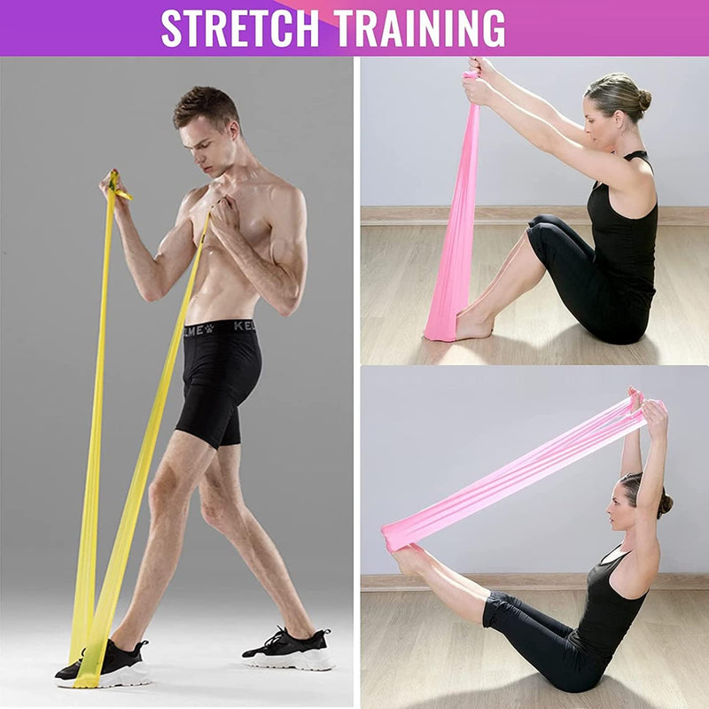 Latex Resistance Exercise Band 5Pcsexercise Bands For Physiotherapy, Strength Training & Fitness Workouts, Pilates, Stretching And Yoga Physical Therapy Fitness