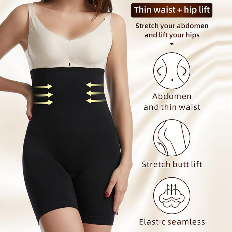 Goodern High Waist Shapewear Shorts,Womens Seamless Shaping Boyshorts Panties Waist Trainer Corset Butt Lift Thigh Slimmer Hip Shaper Briefs Body Shaping Boxers Tummy Control Gym Yoga Shorts-Beige M/L